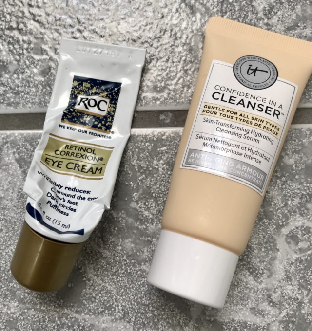 facial skincare products I used up in December 2019: IT Cosmetics Cleanser & RoC Retinol Correxxion Eye Cream