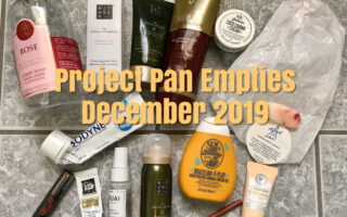 beauty empties for December 2019 with title