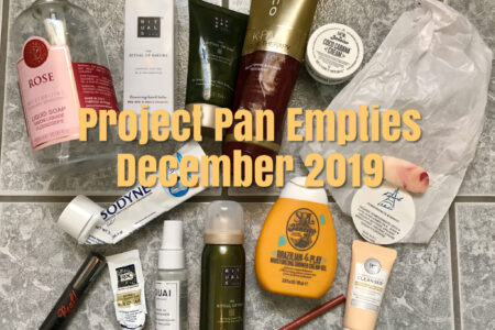 beauty empties for December 2019 with title