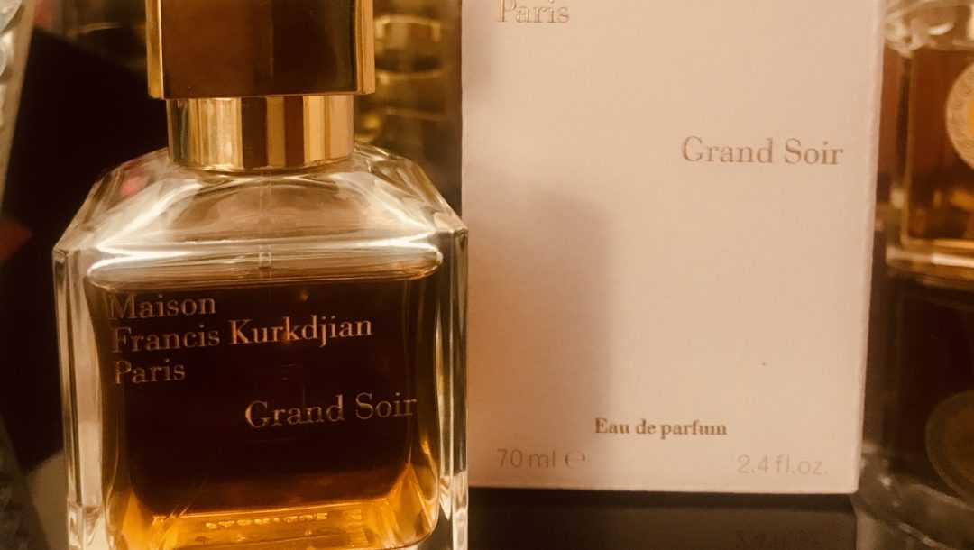 square glass bottle and box of Grand Soir EDP