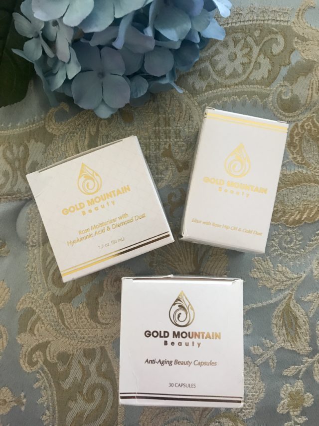 outer boxes of skin care products from Gold Mountain Beauty
