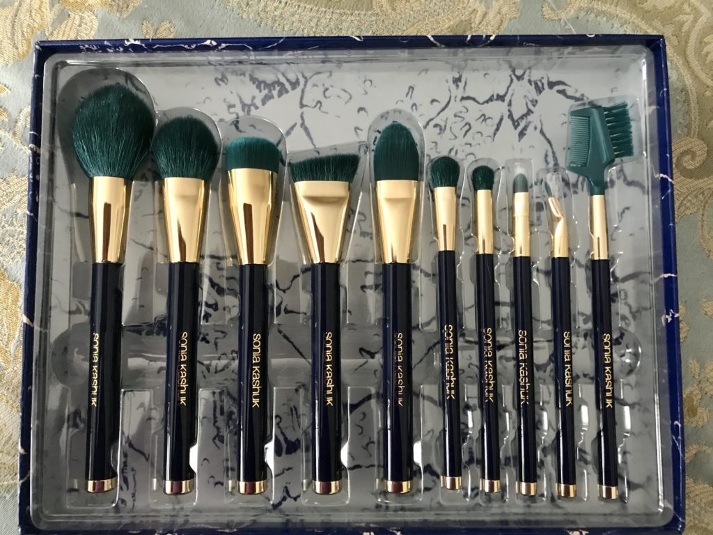 box of 10 Sonia Kashuk makeup brushes