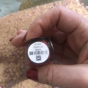 the label of Zoya Nail Polish, shade Briar