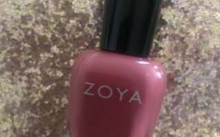 bottle of Zoya "Briar" nail polish, a red terra-cotta cream polish