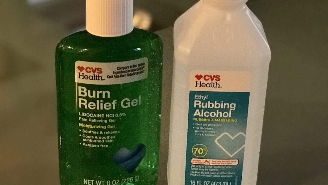 Burn Relief Gel and Isopropyl Alcohol