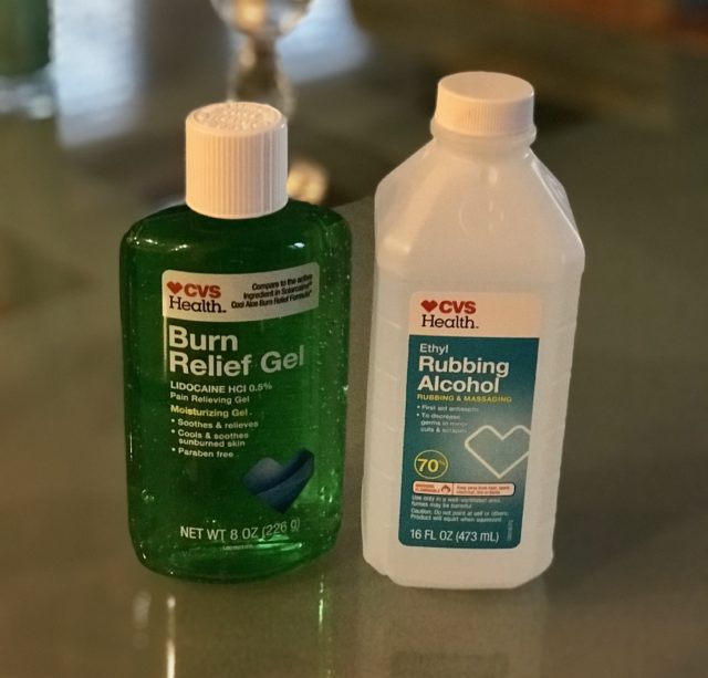 Burn Relief Gel and Isopropyl Alcohol