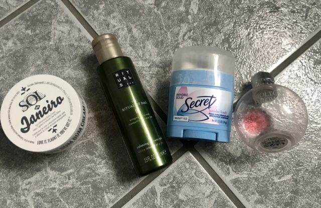 bath and body products emptied in Feb. 2020