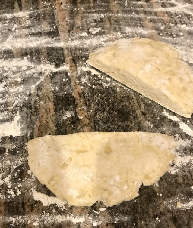 cut the dough in half