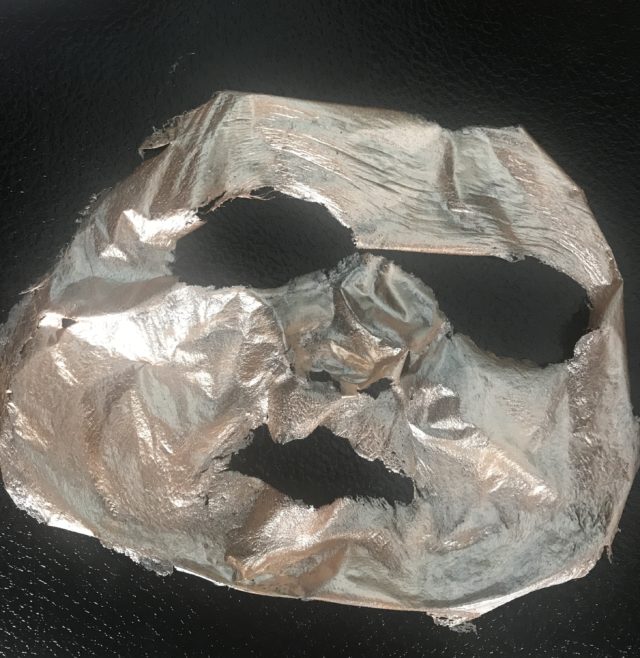 7th Heaven Rose Gold Mask peeled off in one piece