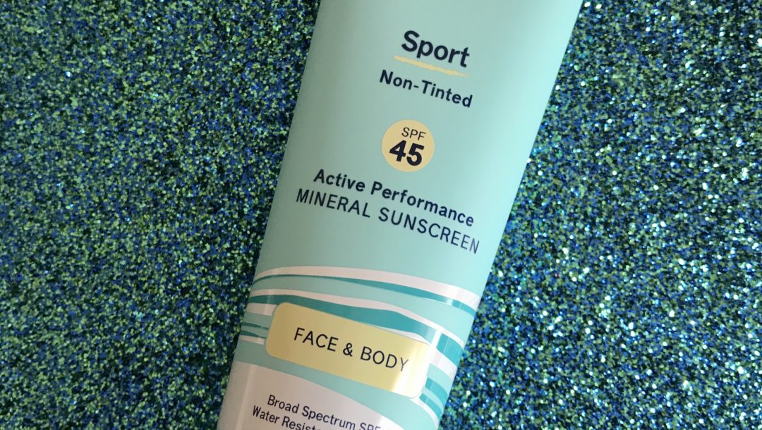 aqua plastic tube of CoTZ Sport Active Performance Mineral Sunscreen SPF 45
