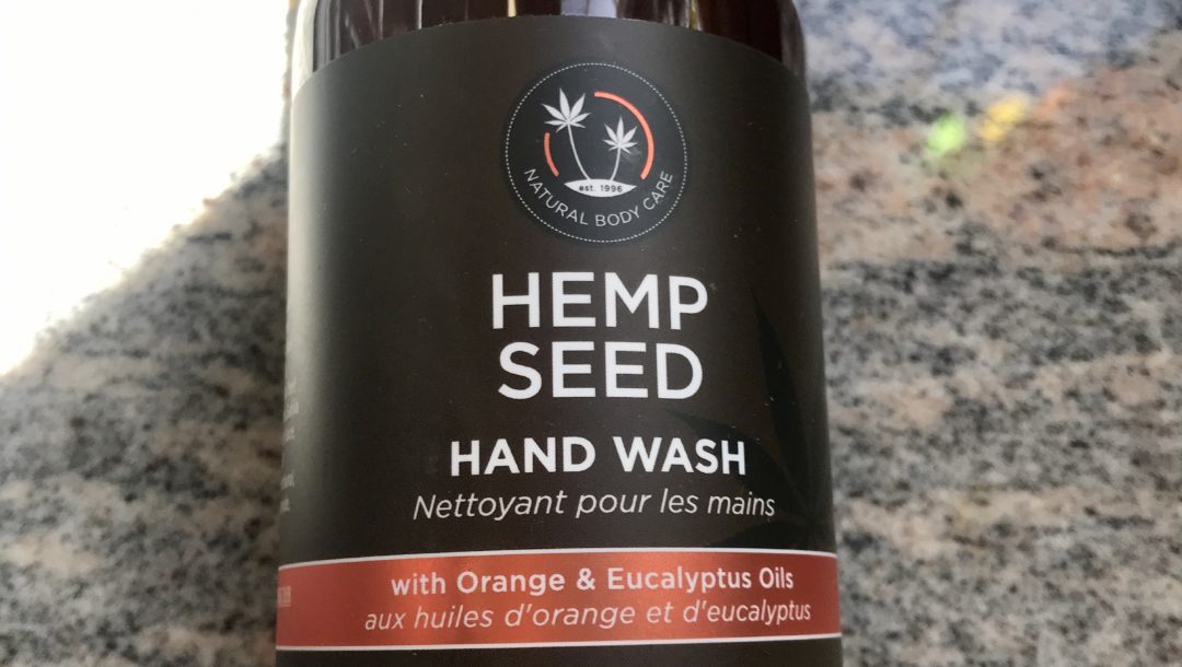 brown translucent plastic bottle of Hemp Seed Hand Wash