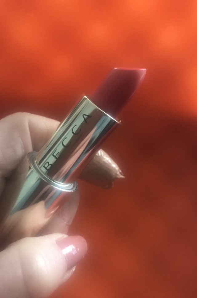 coral bullet of BECCA Ultimate Lipstick Love in the shade Blaze