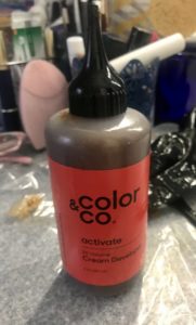 hair color in the bottle that darkens after mixing as time goes on