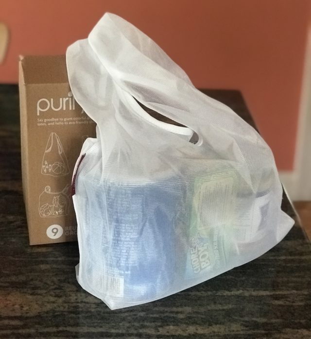 standard size Purifyou Reusable Grocery Bag with items inside
