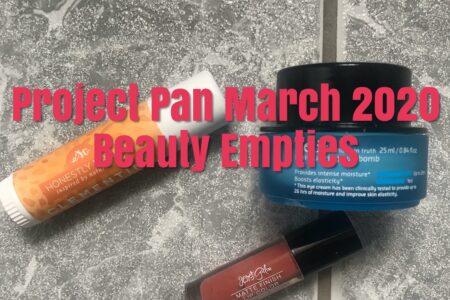 empty beauty products with Project Pan title