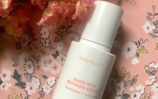 plastic pump bottle Peach & Lily Glass Refining Serum