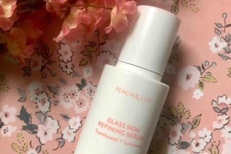 plastic pump bottle Peach & Lily Glass Refining Serum