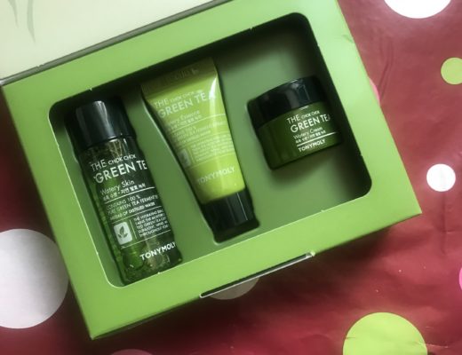 3 mini Tony Moly Green Tea Watery skincare products