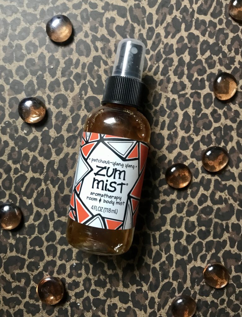 spray bottle of Zum Mist, Patchouli-Ylang Ylang