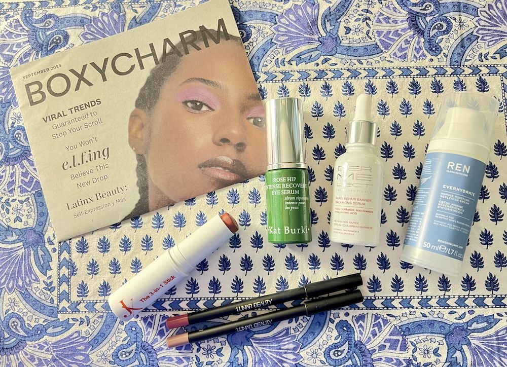 skincare and makeup products in my September 2024 box from Boxycharm/Ipsy