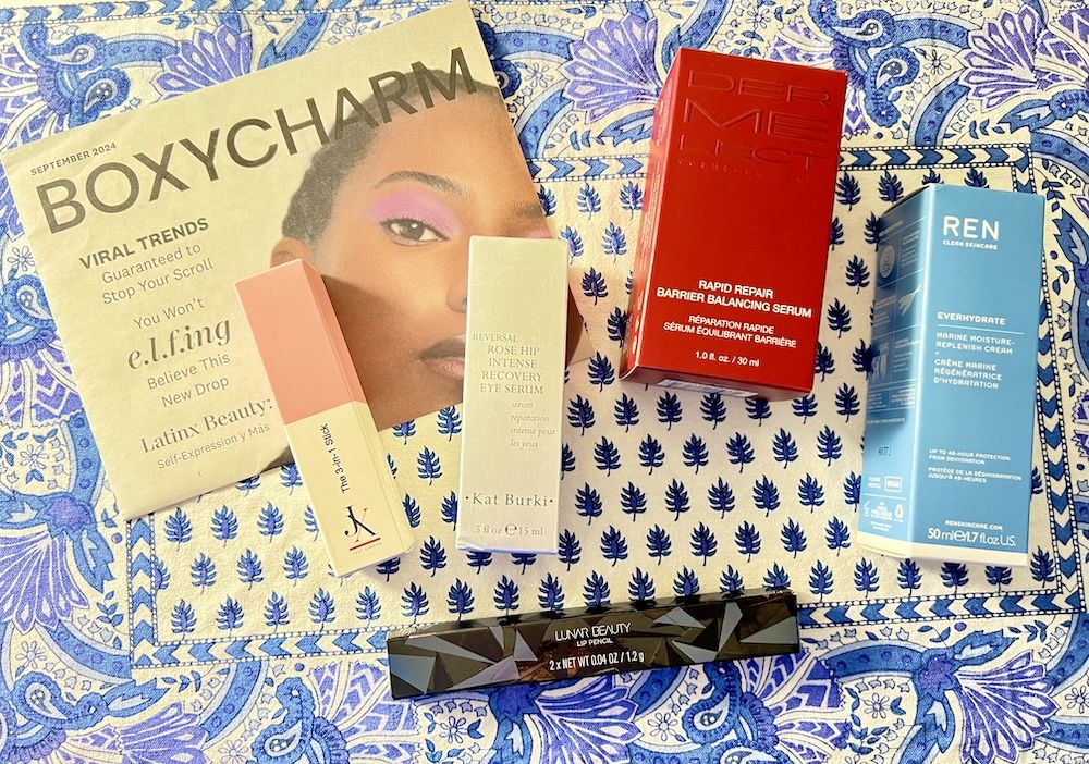 skincare and makeup products in my September 2024 box from Boxycharm/Ipsy