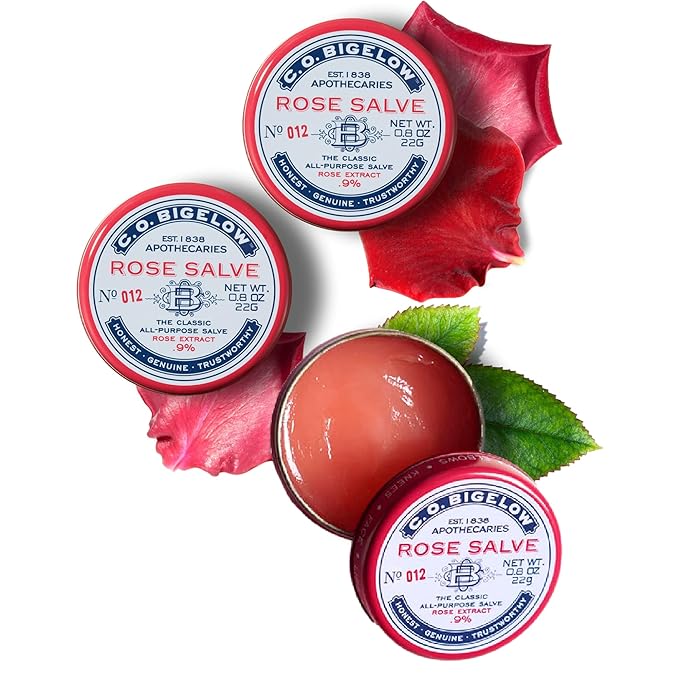 3 tins of CO Bigelow Rose lip Salve in different shades